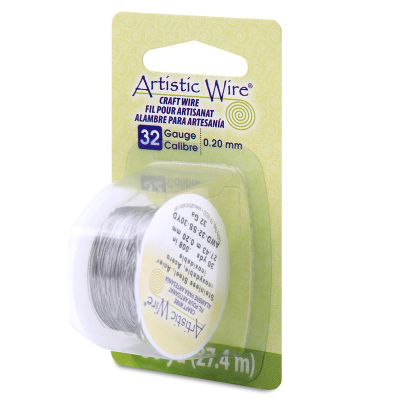 Artistic Wire, 32 Gauge Stainless Steel Craft Wire, 30 yd - Image 1